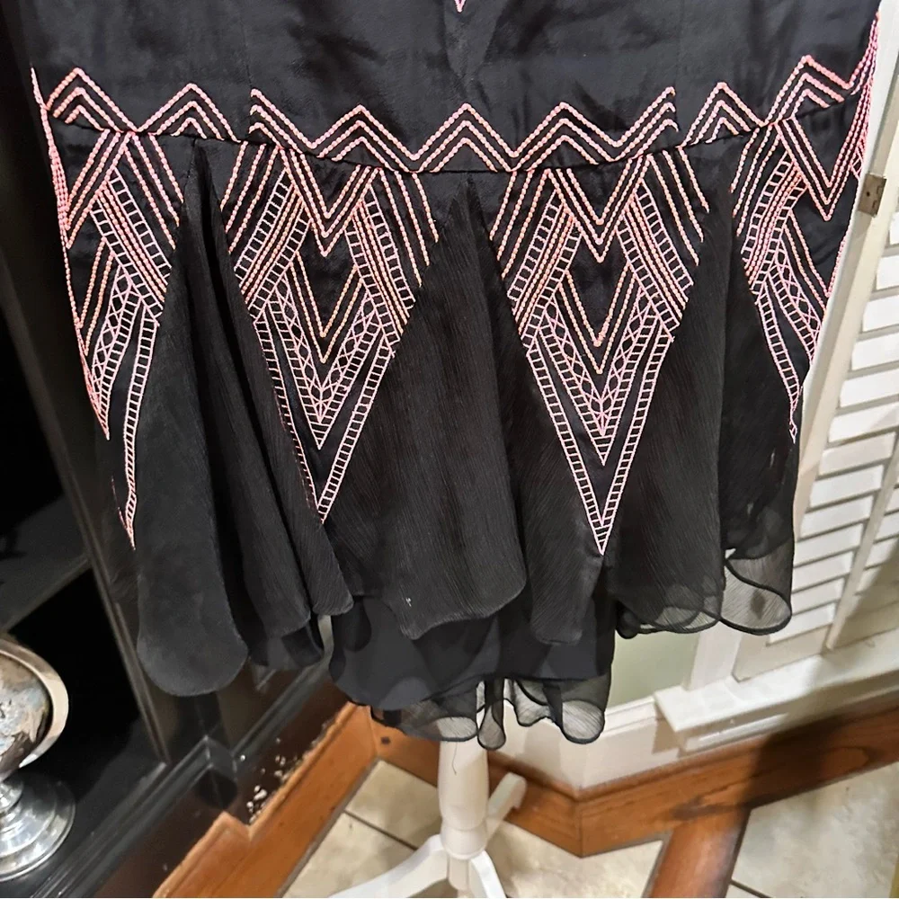 Free People Radiating Angles Black Strapless Dress Size 4